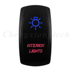 Waterproof 5 Pins SPST On/Off Rocker Switch Blue & Red Led 20A/12V 10A/24V Toggle Switch GPS for Cars,Trucks, RVs, Boats