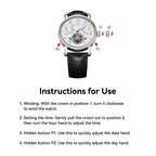 Shanghai Watch Skeletonized Flywheel Men's Mechanical Watch 42mm Automatic Watches Retrograde Calendar Sapphire Wristwatch S8924
