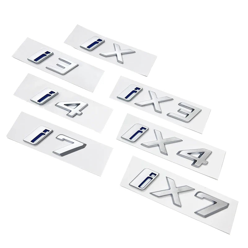 New Rear Trunk Emblem iX i3 i4 i7 iX3 iX4 iX7 Letters Sticker for BMW X1 X3 X4 X5 X7 Car Badge Decal Auto Exterior Accessories