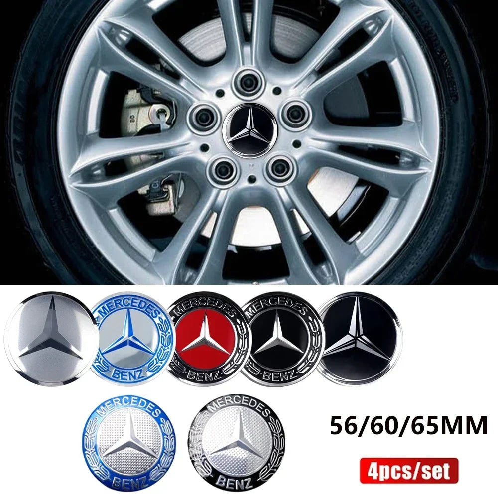 56/60/65mm Car Wheel Center Cover Hub Cap Resin Badge Emblem sticker Decal styling auto Accessories Mercedes Benz AMG  C260 C300