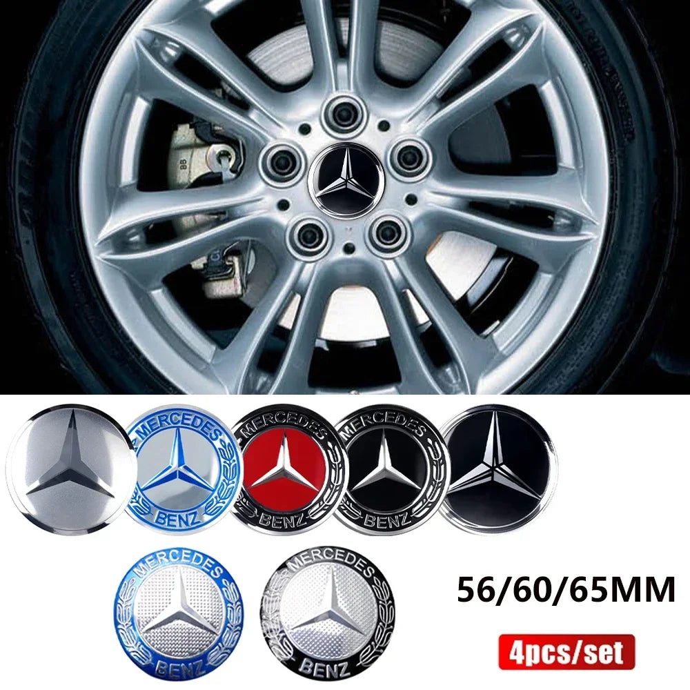 56/60/65mm Car Wheel Center Cover Hub Cap Resin Badge Emblem sticker Decal styling auto Accessories Mercedes Benz AMG  C260 C300