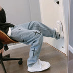 Prints Jeans Men 2026 New Streetwear Baggy Wide Leg Jeans Korean Fashion Drapes Straight Casual Loose Denim Cargo Pants
