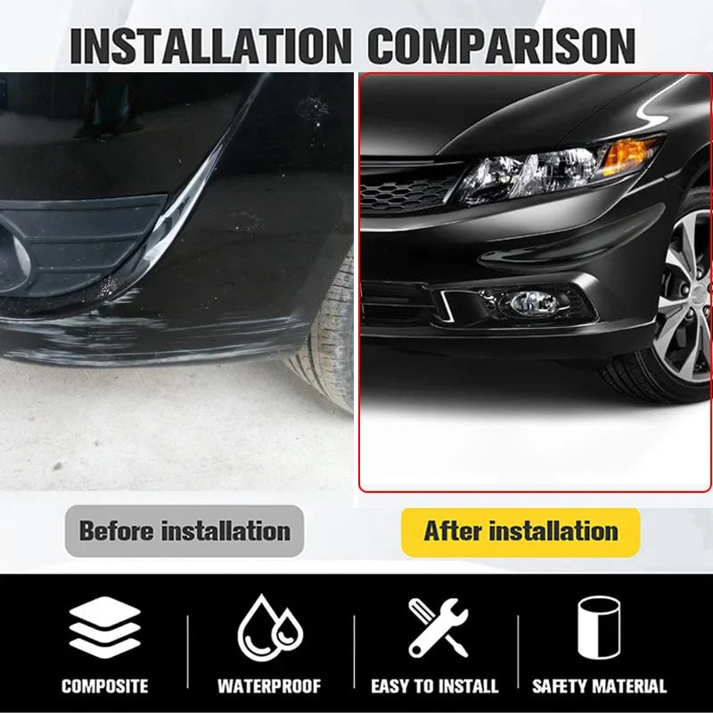 31cm Arc-shaped Universal Rubber Car Bumper Corner Protector Stickers Guards Buffer Trim Molding Anti-Scratch Protection Strip