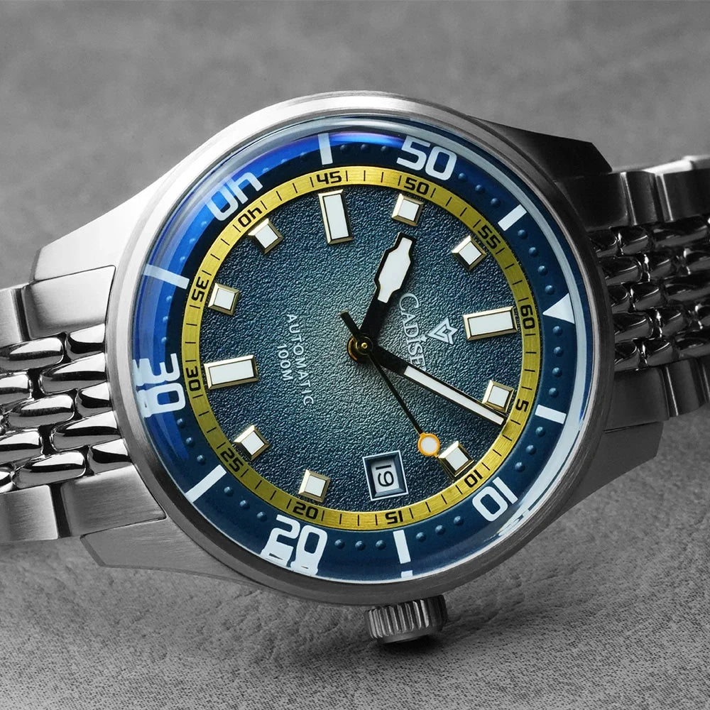 CADISEN Automatic Mechanical Watch Man Silver Business Casual Waterproof Watch Japan MIYOTA 8215 Movement Luminous Men's Watch