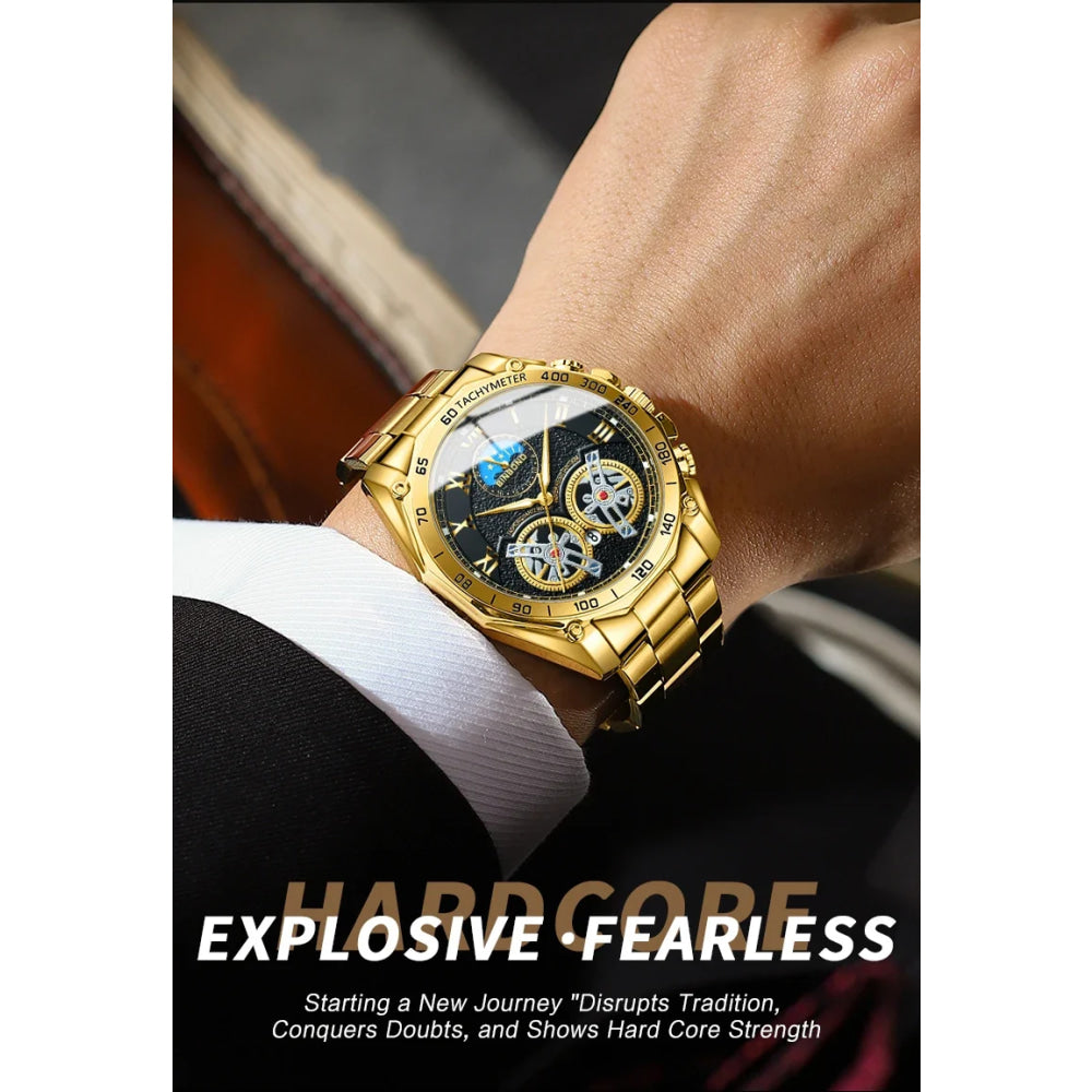 BINBOND Luxury Men Quartz Watches Fashion Concept Decorative Dial Casual Military Sports Wristwatch Waterproof Men's Clock