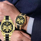 Men Exquisite Watches Luxury Golden Quartz Steel Wristwatch Fashion Classic Masculino Relogio Casual Business Clock Male Saati