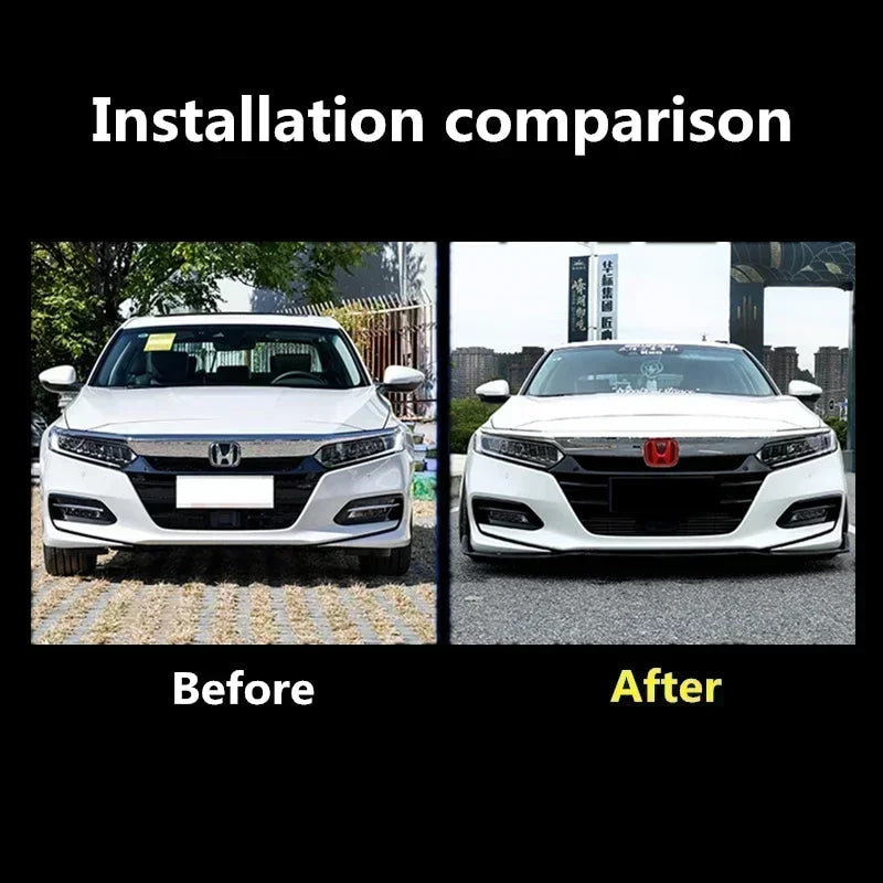 3Pcs Car Front Grille Rear Trunk Badge Steering Wheel Logo Sticker for Honda Accord Civic City XR-V CR-V Inspire Crider Envix