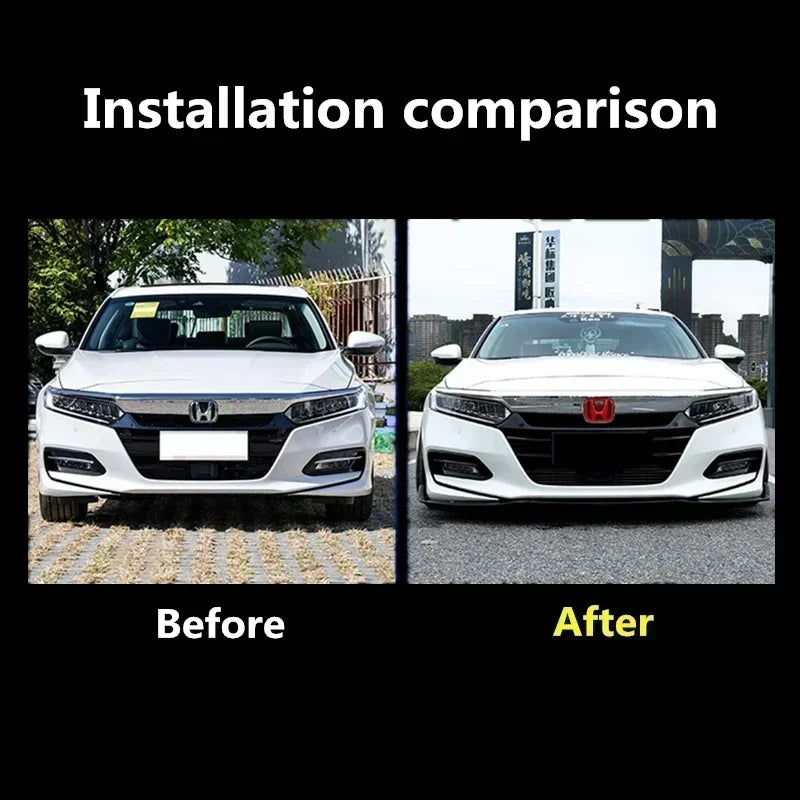 3Pcs Car Front Grille Rear Trunk Badge Steering Wheel Logo Sticker for Honda Accord Civic City XR-V CR-V Inspire Crider Envix