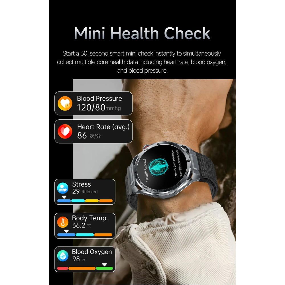 2026 New ECG AI Health Smartwatch for Men 1.53"AMOLED BP/Heart Rate Monitor BT Call IP68 Waterproof Smart Watch for Android IOS
