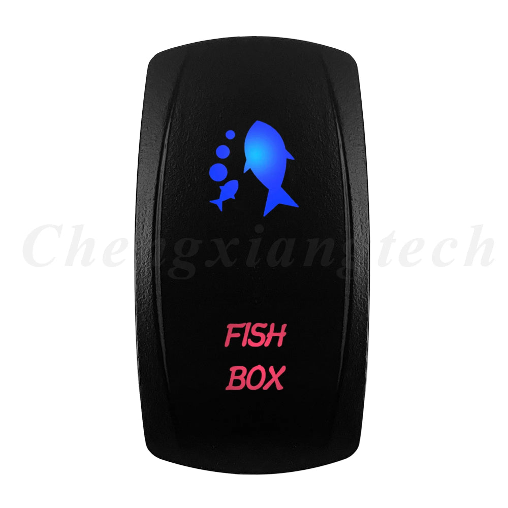 Waterproof 5 Pins SPST On/Off Rocker Switch Blue & Red Led 20A/12V 10A/24V Toggle Switch GPS for Cars,Trucks, RVs, Boats
