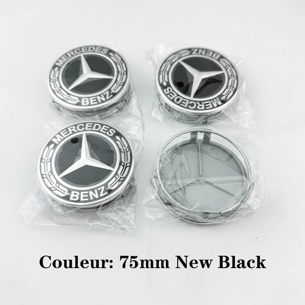 4pcs 75mm Car Wheel Center Caps For Mercedes Benz W203 W204 W205 W212 W213 W222 W223 X253 W176 W177 W117 C118 W166 W167 B/C/E/S