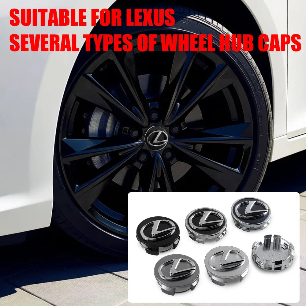 4PCS 60mm For Lexus FSPORT LBX NX RX 350h 450h ES UX 300e GS GX IS Car Wheel Tire Hub Center Cap Cover Auto Exterior Accessories