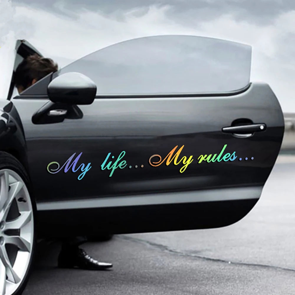 Various Sizes My Life...My Rules...Vinyl Decal Car Sticker Waterproof Auto Decoration Trunk  Rear Window Windshield Body Sticker