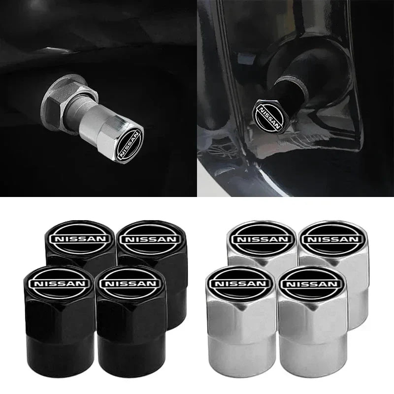 4pcs New Aluminum Car Tire Valve Hexagon Tire Dust Cap For Nissan Qashqai j11 j10 Juke X Trail t32 J32 Tiida Leaf Versa Skyline