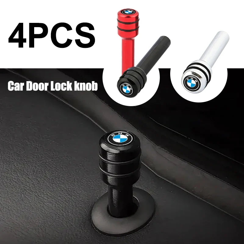 4Pcs Aluminum Alloy Car Door Lock Pins Security Rod Knob Cover For BMW M 50th Anniversary M5 E46 E90 F10 E39 E36 F20 E87 G30 E92