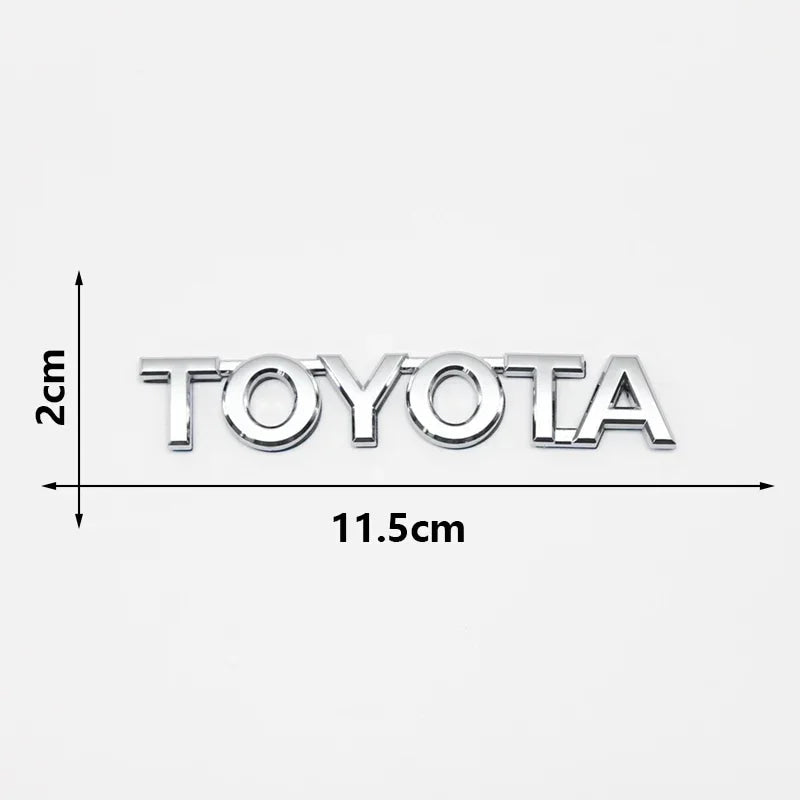 3D ABS Glossy Black Silver Letters Trunk Emblem Stickers Car Accessories Modified For Toyota camry chr corolla rav4 Car Sticker