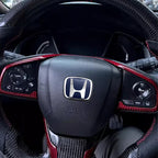 Car Steering Wheel Emblem H-Sticker For Honda Civic Accord City CRV Jade Fit Odyssey Hybrid Red Black Blue Interior Modification