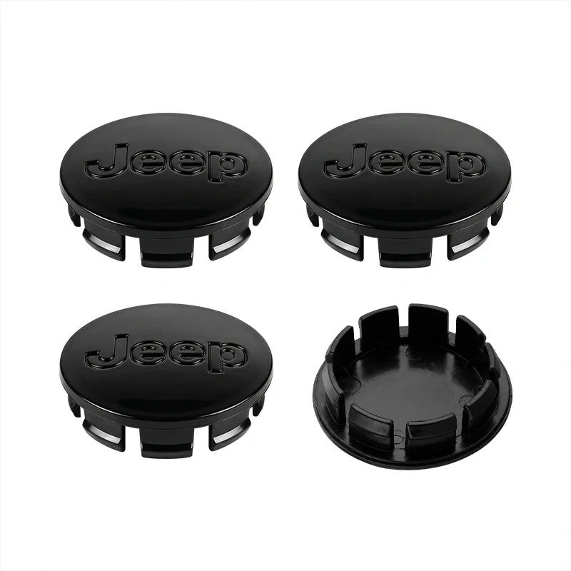 4Pcs 56mm Embossed Logo Rim Center Covers Wheel Center Hub Caps for Jeep Renegade Compass Wrangler JK Patriot Grand Cherokee SRT