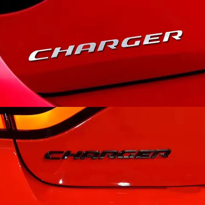 1PC 3D ABS Car Letter Logo Sticker Tail Bumper Badge Auto Rear Trunk Emblem Decals Accessories For Dodge Charger Caliber Journey