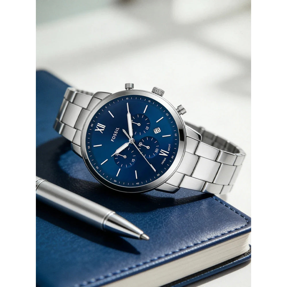FOSSIL FS5792 Mens Quartz Watch 44mm Blue Sunray Dial Stainless Steel Chronograph Sport Business Wristwatch Relogio Masculino