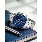 FOSSIL FS5792 Mens Quartz Watch 44mm Blue Sunray Dial Stainless Steel Chronograph Sport Business Wristwatch Relogio Masculino