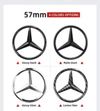 Emblema de logotipo para volante de coche de 52 mm y 57 mm, accesorios de estilo ABS para Mercedes Benz Serie C, E, S, CLA, CLS,