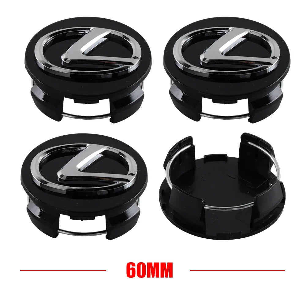 4Pc 56/60mm Logo Hub Caps Car Wheel Center Cover For Lexus CT200h NX300h RX300 RX330 F Sport IS RX NX ES LS GS UX LX LC RC GC GX