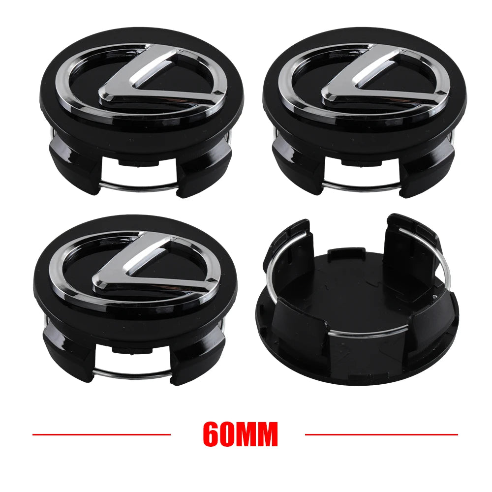 4Pc 56/60mm Logo Hub Caps Car Wheel Center Cover For Lexus CT200h NX300h RX300 RX330 F Sport IS RX NX ES LS GS UX LX LC RC GC GX