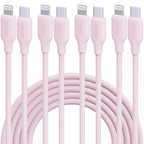 Macaron Pink 27W PD Fast Charging Cable USB C to Lightning Silicone Data Cable Soft Flexible for iPhone 14 13 12 11