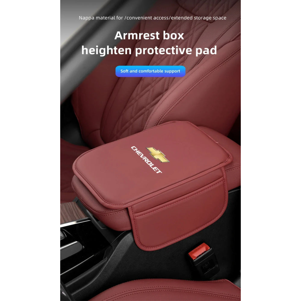 Leather Car Armrest Box Pad Auto Armrest Mat High Quality Accessorie For Chevrolet Camaro Colorado Cobalt Beat Groove Volt Trax
