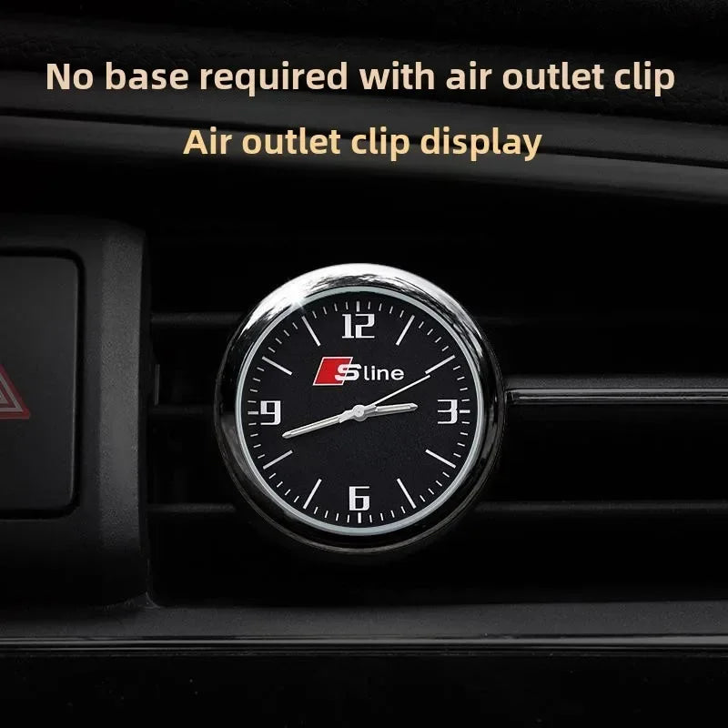 1pc Car Mini Clock Quartz Clock  Night For Audi  Sline A3 A4 A5 A6 A6L A7 A8 Q3 Q5 Q7 S3 S4 S5 RS3 Sticker