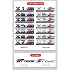 3D ABS Chrome Emblem Letters logo Car Trunk Badge Sticke for BMW M power Thunder Edition competition M1 M2 M3 M5 M7 X3M X5M X7M