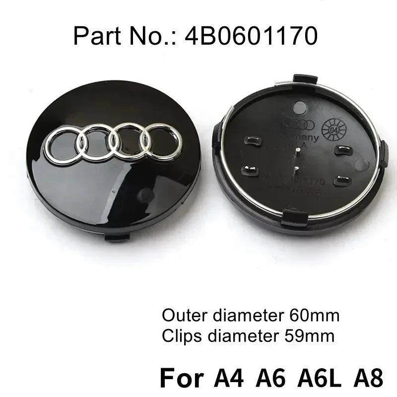 Audi 4pcs 60mm 61mm 68mm 69mm 123mm Car Styling Wheel Center Cap Hub Covers Badge for Audi A3 A4 A5 A6 A7 A8 S4 S6 Sticker