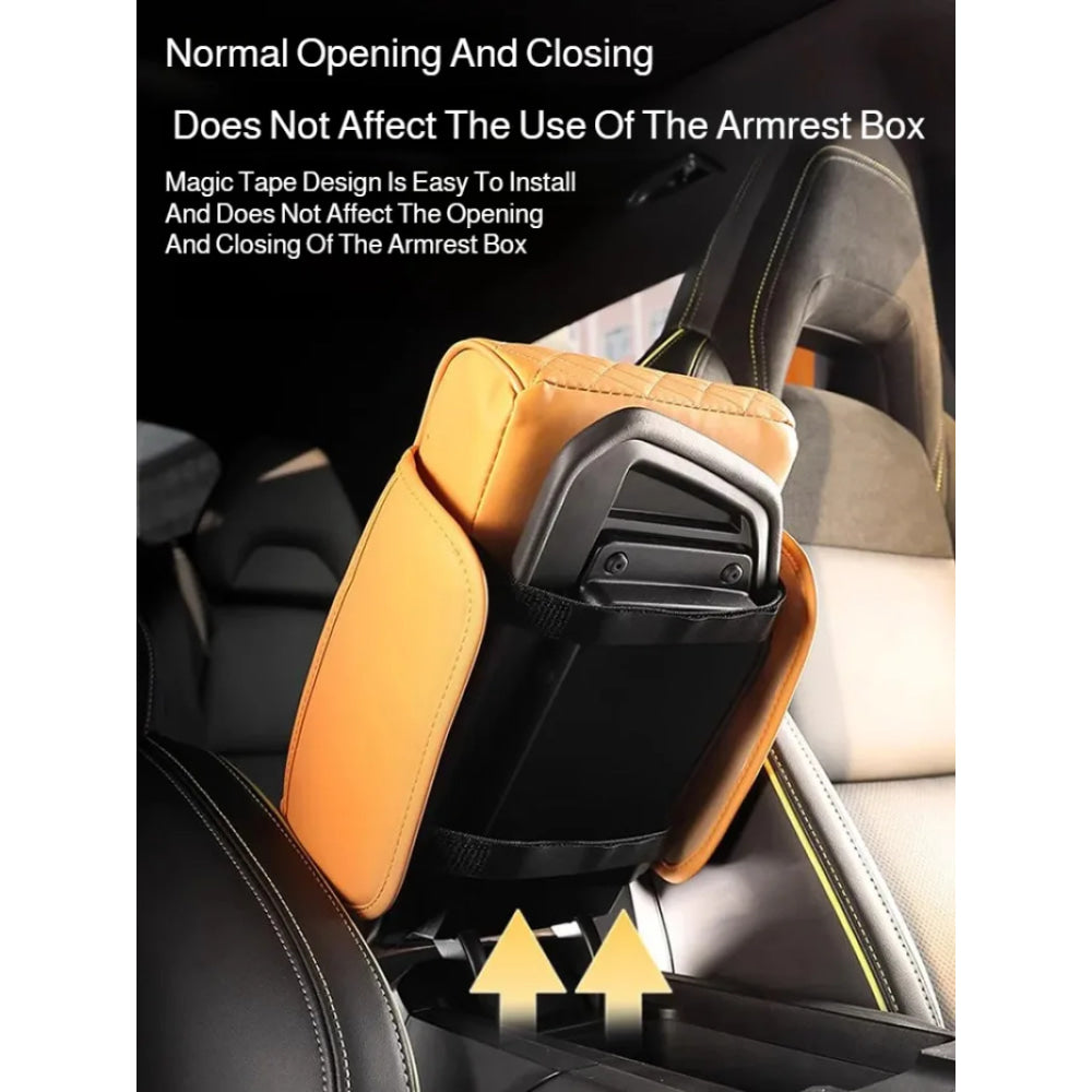 Reposabrazos para Coche 5 en 1: Caja para Pañuelos, Portavasos, Bolsa de Almacenamiento Multifuncional, Almohadilla Elevadora y Cojín con Bolsillo