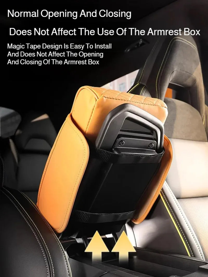Reposabrazos para Coche 5 en 1: Caja para Pañuelos, Portavasos, Bolsa de Almacenamiento Multifuncional, Almohadilla Elevadora y Cojín con Bolsillo