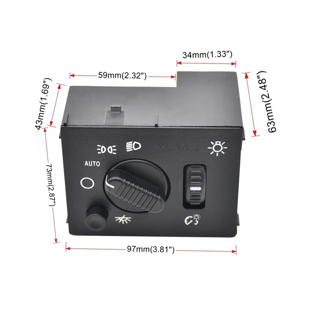 New Headlight Fog Lamp Control Light Button Switch For Cadillac Escalade EXT ESV Chevy Avalanche Silverado GMC Sierra 15143597