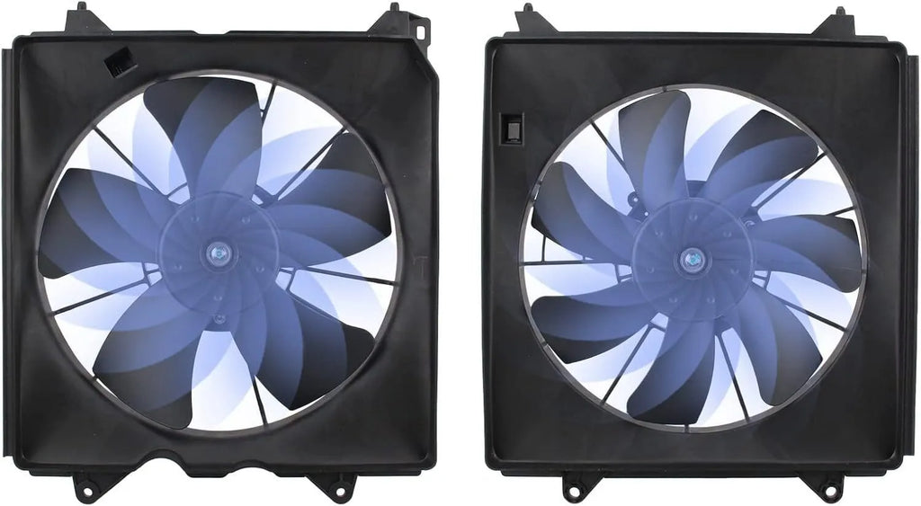 2Pcs AC Condenser Radiator Cooling Motor Fan Black For 2013-2017 Honda Accord Touring