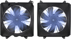 2Pcs AC Condenser Radiator Cooling Motor Fan Black For 2013-2017 Honda Accord Touring