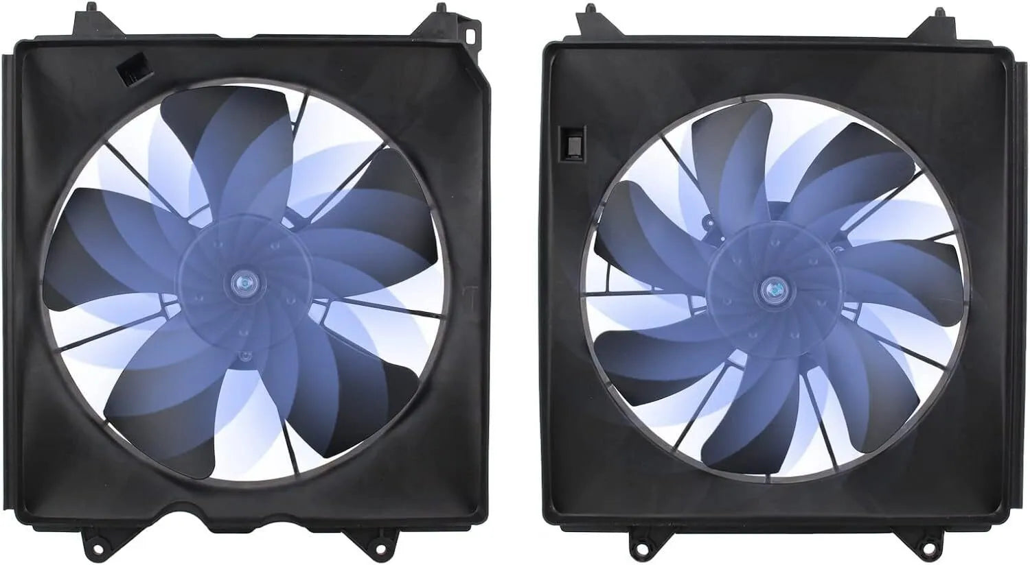 2Pcs AC Condenser Radiator Cooling Motor Fan Black For 2013-2017 Honda Accord Touring