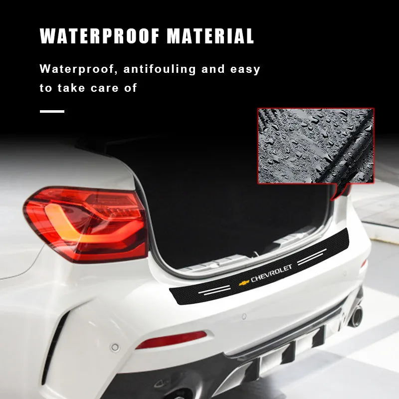 Carbon Fiber Car Rear Bumper Trunk Guard Protected Sticker for Chevrolet Malibu Captiva Cavalier Onix Aveo Silverado Chevy Tahoe