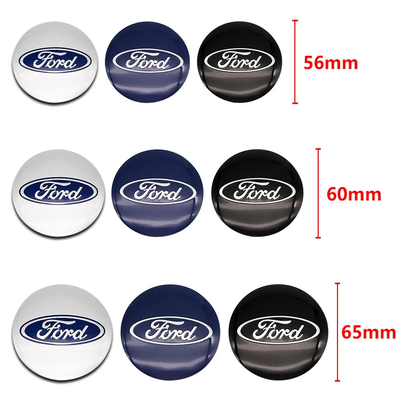 4pcs 56 60 65mm Car Wheel Center Hub Caps Stickers Badge For Ford Escape Shelby Mondeo Fiesta Fusion Explorer Edge Styling