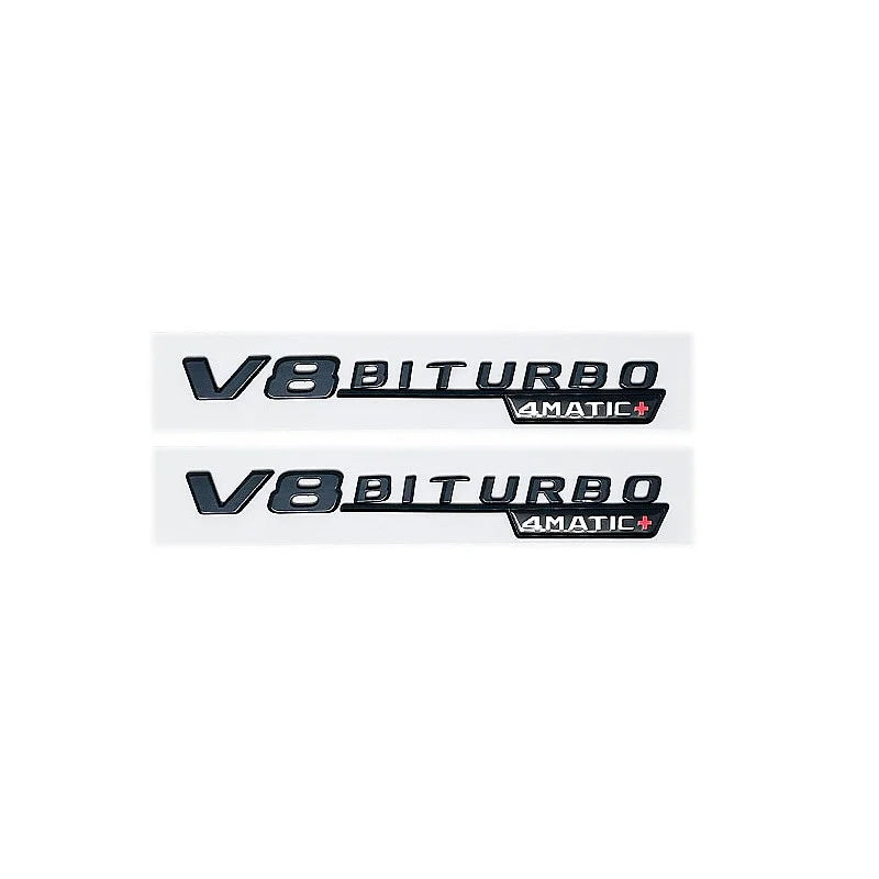 Universal V8 BITURBO 4MATIC+ Car Fender Emblem Badge for Mercedes Benz W220 W201 W222 W204 W176 W124 W212 W213 W177 - Vehicle Ac