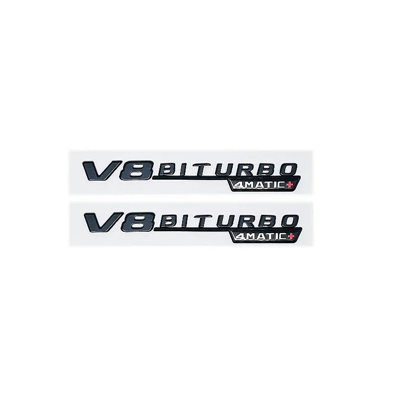 Universal V8 BITURBO 4MATIC+ Car Fender Emblem Badge for Mercedes Benz W220 W201 W222 W204 W176 W124 W212 W213 W177 - Vehicle Ac