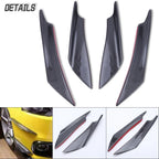 4pcs Front Bumper Side Canards Splitter Fins Universal Spoilers Carbon Fiber Car Door Anti-collision Belt Bumper Guard