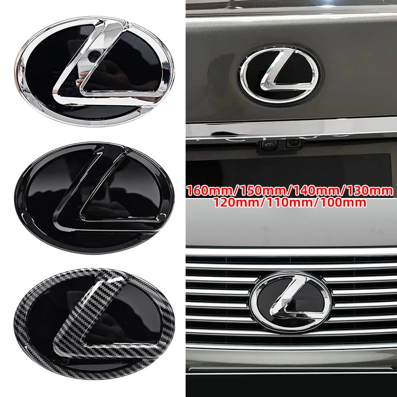 100/110/120/130/140/150/160mm Car Rear Trunk Emblem Front Grille Logo For Lexus ES RX NX LS UX LM LX GX LC RZ IS CT GS RC HS SC