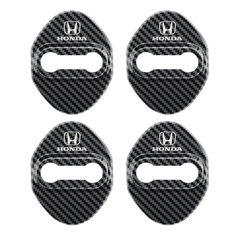Stickers 4Pcs Car Door Lock Cover Stainless Steel Protector Cap For Honda Odyssey Spirior CR-V Civic HR-V City Accord