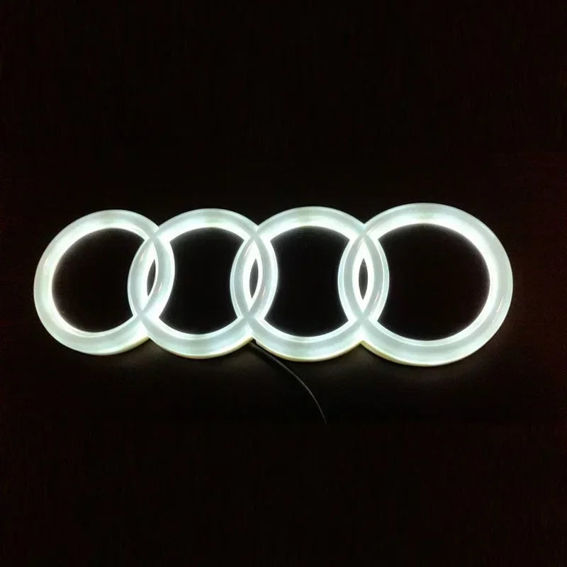 AUDI 4D Refitted LED Lamp Car Front Grill 4Ring Logo Light For A3 A4 A5 A6 A7 A8 S3 S4 S5 S6 S7 Q3 Q5 Q7 Decoration Accessories