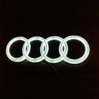AUDI 4D Refitted LED Lamp Car Front Grill 4Ring Logo Light For A3 A4 A5 A6 A7 A8 S3 S4 S5 S6 S7 Q3 Q5 Q7 Decoration Accessories