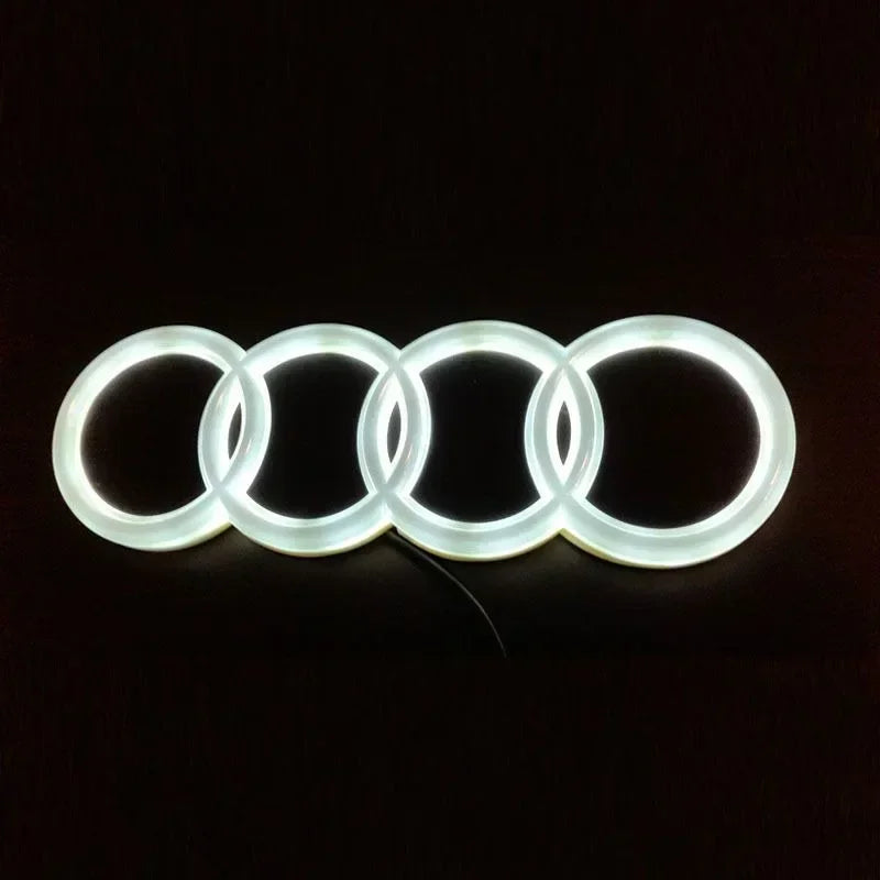 AUDI 4D Refitted LED Lamp Car Front Grill 4Ring Logo Light For A3 A4 A5 A6 A7 A8 S3 S4 S5 S6 S7 Q3 Q5 Q7 Decoration Accessories