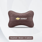 Nappa Leather Car Headrest Neck Pillow Waist Cushioning For Chevrolet Spark Captiva Cruze Malibu Equinox Trax Camaro Blazer